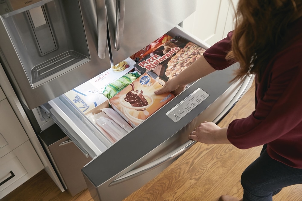 Customizable Flex Refrigerator Drawer in a French Door Refrigerator
