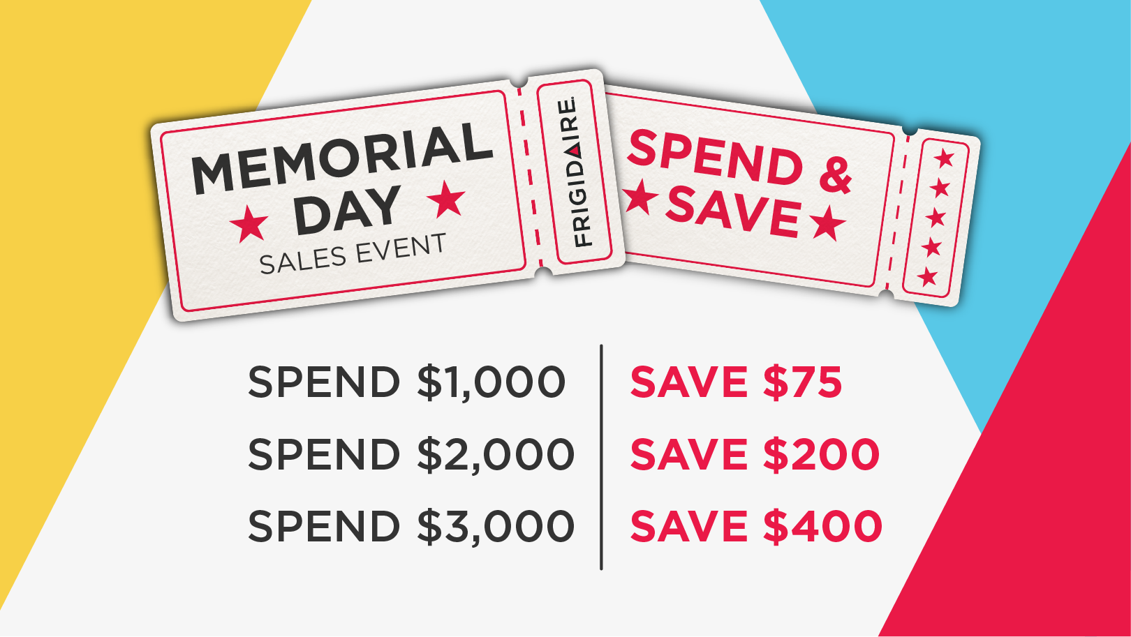Memorial say spend and save banner
