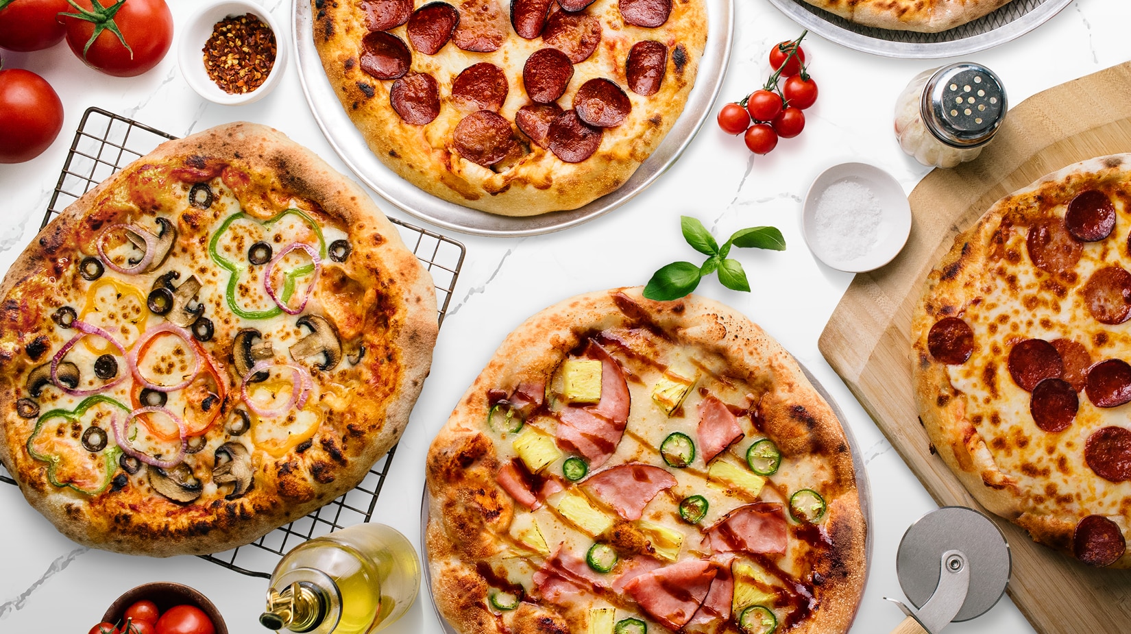 Family-sized pizzas-image