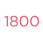 the number 1800 in berry color